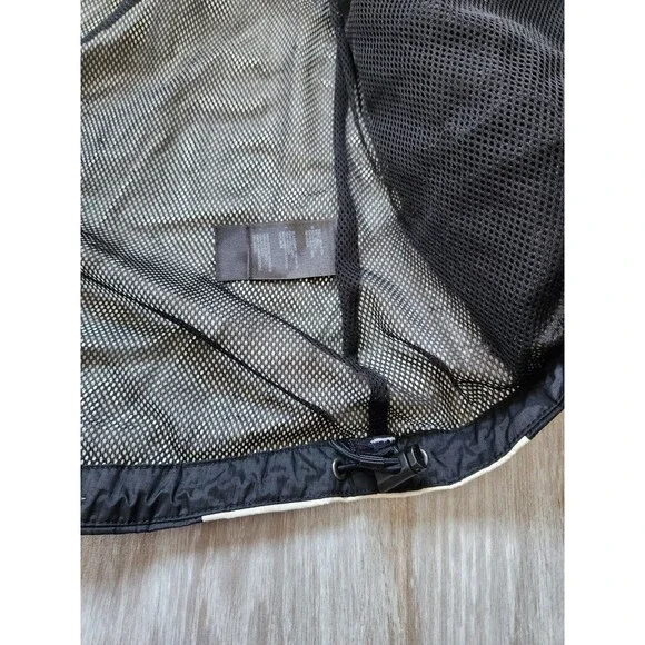 The North Face Hyvent Womens Rain Jacket Black white Hood Lightweight Sz L - Picture 10 of 14